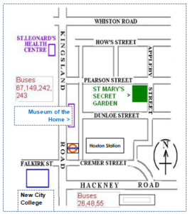 Map of directions to the garden